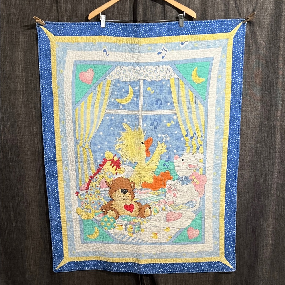 Vintage Suzy zoo nursery baby blanket quilt